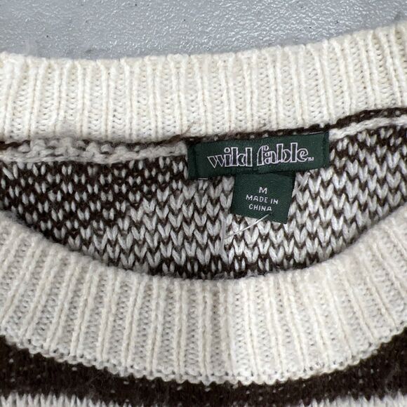 Wild Fable Sweater Women Medium Oversized Brown Animal Print Zebra Comfy - Picture 8 of 12